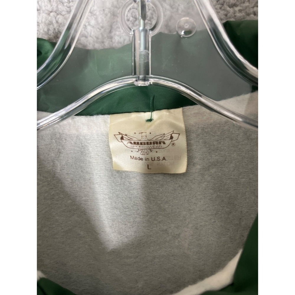 Auburn Sportswear Windbreaker Jacket Men Size Large Green USA Vintage 80s Casual - Picture 10 of 14